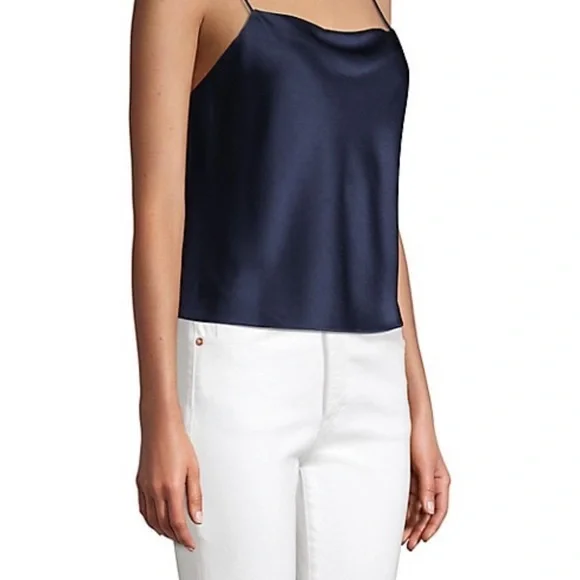 ALICE + OLIVIA Navy Harmon Drapey Slip Tank!